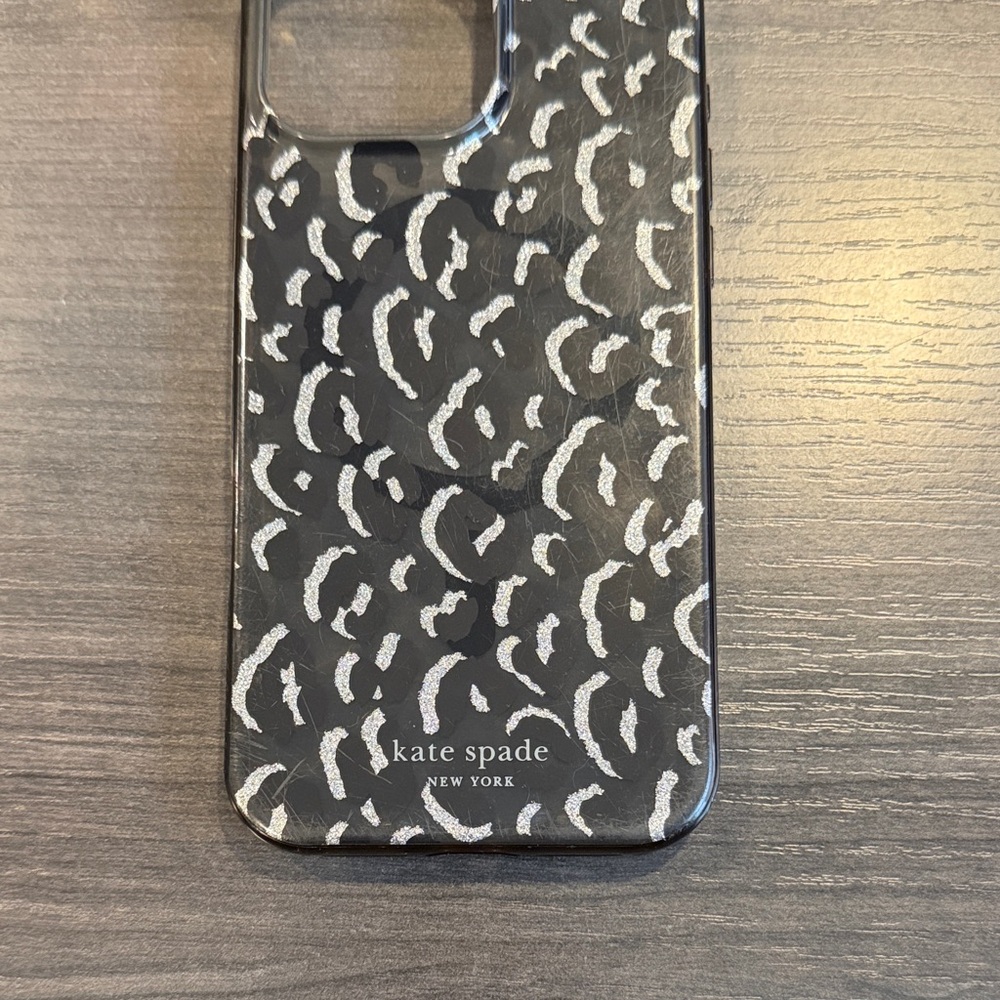 Kate Spade Black and Silver Patterned Phone Case